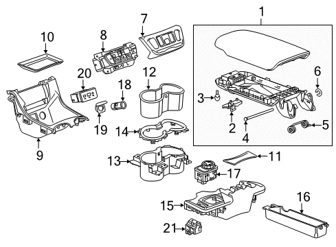 2018 GMC Terrain Armrest Assembly Latch, Jet Black Diagram for 84292234