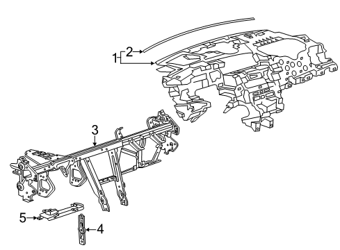 2021 Cadillac XT5 Instrument Panel Diagram for 84602320