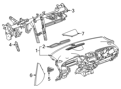 2020 Chevy Malibu Cluster & Switches, Instrument Panel Diagram 1 - Thumbnail