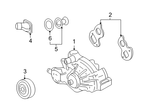 2008 Hummer H3 Cooling System, Radiator, Water Pump, Cooling Fan Diagram 2 - Thumbnail
