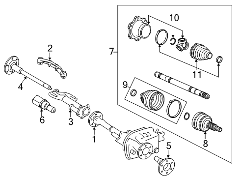 2020 Cadillac Escalade ESV Carrier & Front Axles Diagram