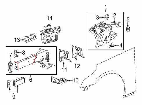 2018 Cadillac CT6 Structural Components & Rails Diagram