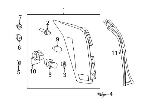 2016 Cadillac SRX Socket, Rear Diagram for 84247113