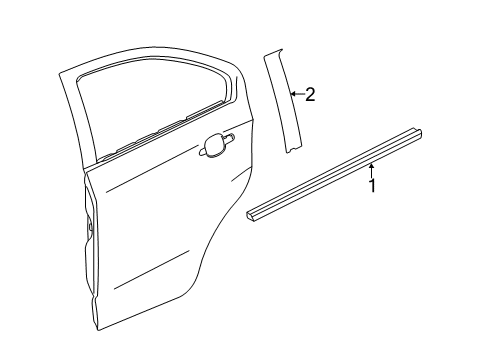 2017 Chevy Sonic Exterior Trim - Rear Door Diagram