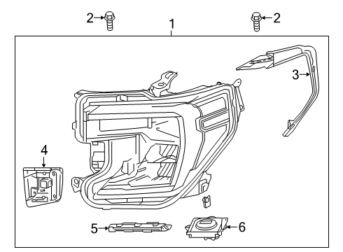 2021 GMC Sierra 1500 Headlamp Components Diagram