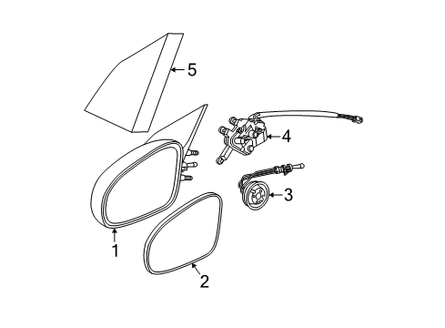 2004 Saturn Ion Mirror, Rear Passenger Side Diagram for 22726677