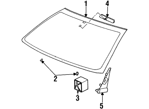 1999 Saturn SL2 Windshield Glass, Reveal Moldings Diagram