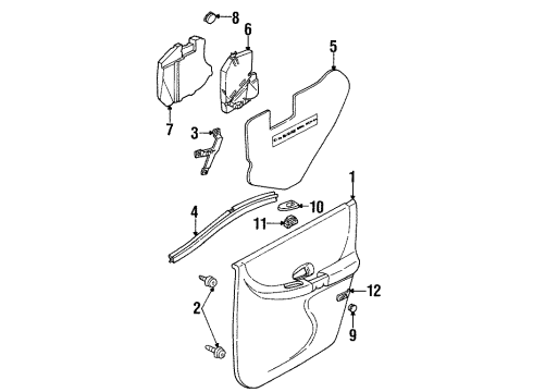 2002 Pontiac Grand Prix Interior Trim - Rear Door Diagram
