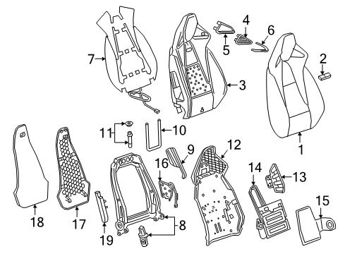 2020 Buick Regal TourX Passenger Seat Components Diagram 1 - Thumbnail