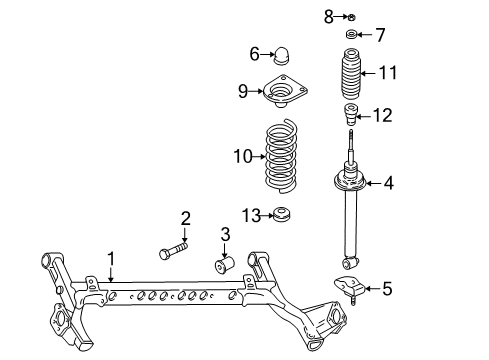 2004 Pontiac Sunfire Rear Axle, Suspension Components Diagram