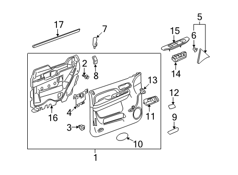 2011 Chevy Suburban 2500 Handle, Inside, Front Driver Side Diagram for 22855617