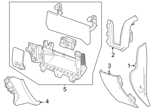 2024 GMC Sierra 2500 HD Filler Panel, Black, Driver Side Diagram for 84651918