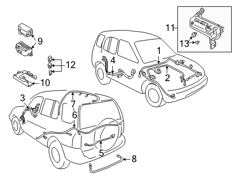 2003 Chevy Tracker Fuse, Yellow Diagram for 12004009