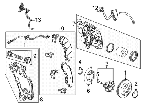 2024 Chevy Silverado 2500 HD Front Brakes Diagram 2 - Thumbnail