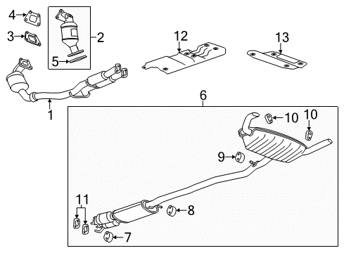 2012 Cadillac SRX Exhaust Components Diagram