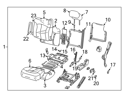 2002 Chevy Silverado 1500 Front Seat Components Diagram 5 - Thumbnail