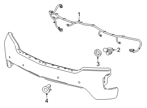 2021 Chevy Silverado 1500 Electrical Components - Front Bumper Diagram