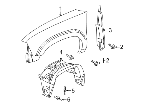 2004 Chevy Trailblazer Fender & Components Diagram