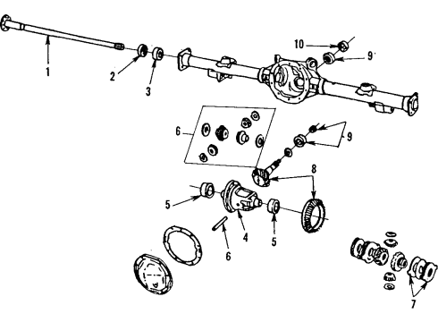 1986 Oldsmobile Custom Cruiser Rear Axle, Differential Diagram