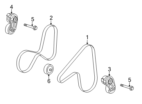 2008 Cadillac CTS Belts & Pulleys Diagram