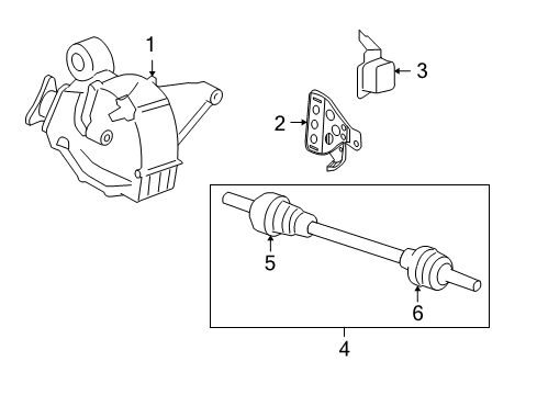 2007 Saturn Sky Differential Assembly Diagram for 25968533