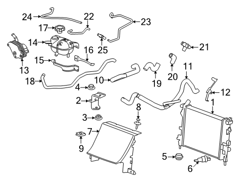 2007 Saturn Sky Overflow Hose Connector Diagram for 89024977
