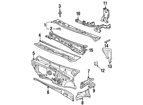 2002 Cadillac Eldorado Cowl Diagram