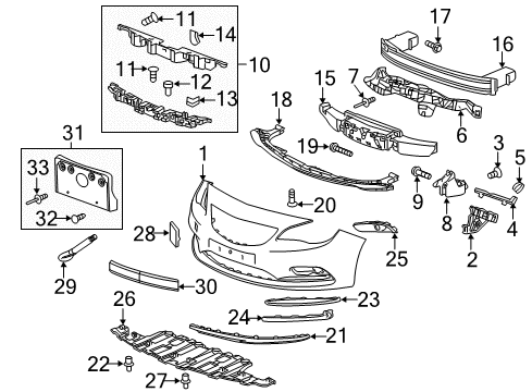 2017 Buick Cascada Front Bumper Diagram
