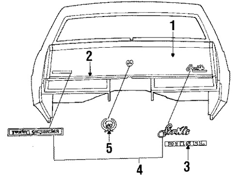 1985 Cadillac Seville Weatherstrip Diagram for 20510192