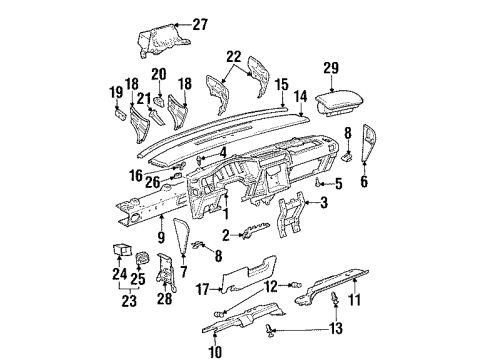 1999 Oldsmobile Silhouette Cluster & Switches, Instrument Panel Diagram 1 - Thumbnail