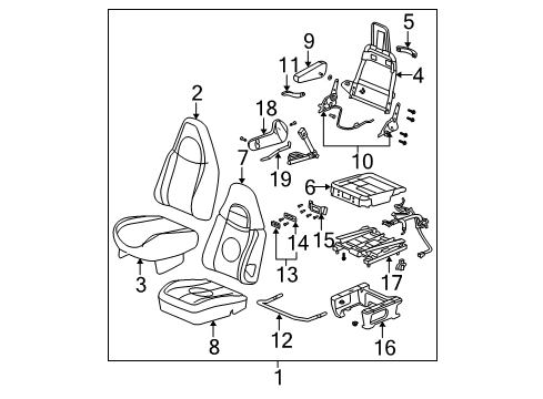 2017 Chevy Express 2500 Front Seat Components Diagram