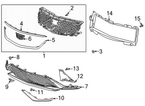 2020 Cadillac CT4 Upper Molding, Black Diagram for 84636623