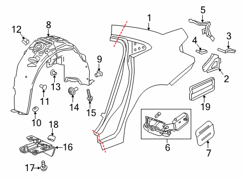 2017 Chevy Cruze Fuel Pocket Diagram for 84152936