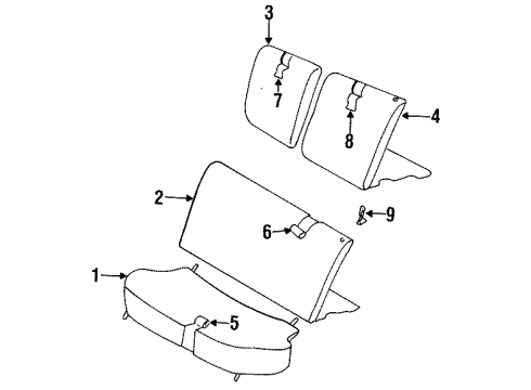 1998 Chevy Metro Seat Cushion Diagram for 91171551