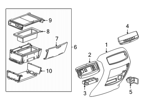 2023 Cadillac Escalade ESV Center Console Diagram 5 - Thumbnail