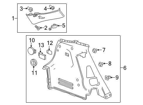 2018 Chevy Bolt EV Interior Trim - Quarter Panels Diagram