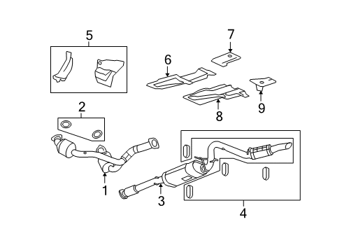 2008 Chevy Avalanche Catalytic Converter Diagram for 19418955