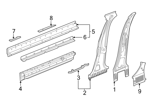 2021 Buick Envision Center Pillar & Rocker Diagram
