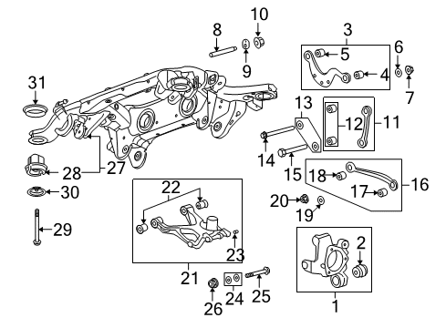 2008 Buick Enclave Suspension Crossmember Bushing, Rear Diagram for 15119449