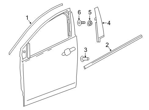 2017 Chevy Volt Exterior Trim - Front Door Diagram