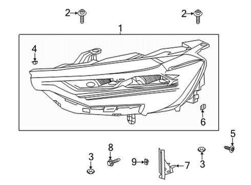 2021 Buick Envision Headlamp Components Diagram