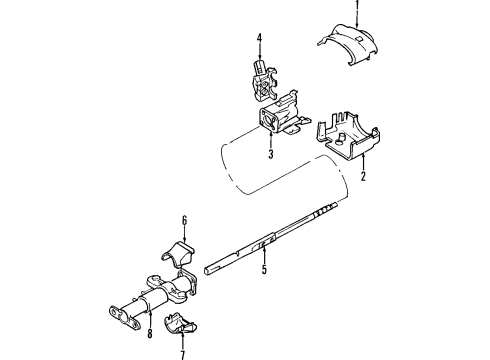 1996 Oldsmobile Bravada Steering Column & Wheel Diagram 1 - Thumbnail