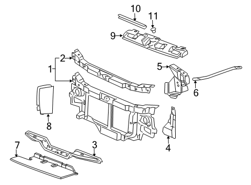 2017 Chevy Express 2500 Radiator Support Diagram