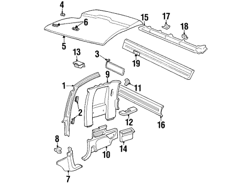 1989 Chevy K1500 Interior Trim - Cab Diagram 4 - Thumbnail