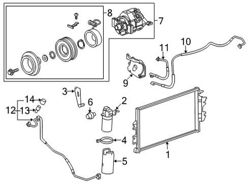 2024 GMC Savana 3500 Condenser, Compressor & Lines Diagram 2 - Thumbnail