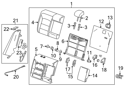 2016 Chevy Malibu Cushion Cover, Black, Rear Diagram for 23491453