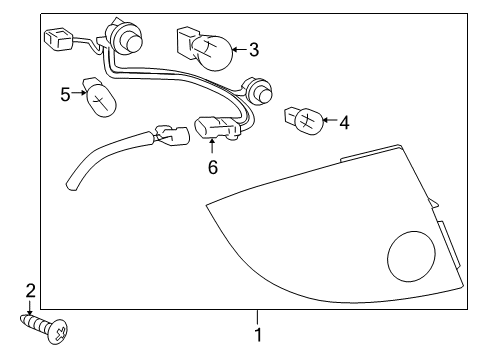 2006 Chevy Cobalt Tail Lamp Assembly, Passenger Side Diagram for 19418415