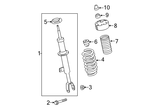 2018 Cadillac CT6 Strut, Passenger Side Diagram for 84130115