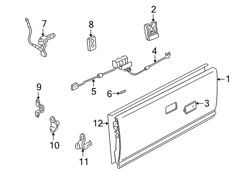 2004 Chevy S10 Tail Gate Diagram