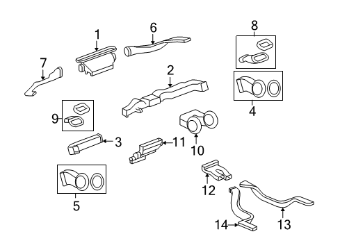 2008 Saturn Aura Defroster Duct, Driver Side Diagram for 22705429